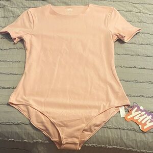YITTY Light Pink Short Sleeve Bodysuit